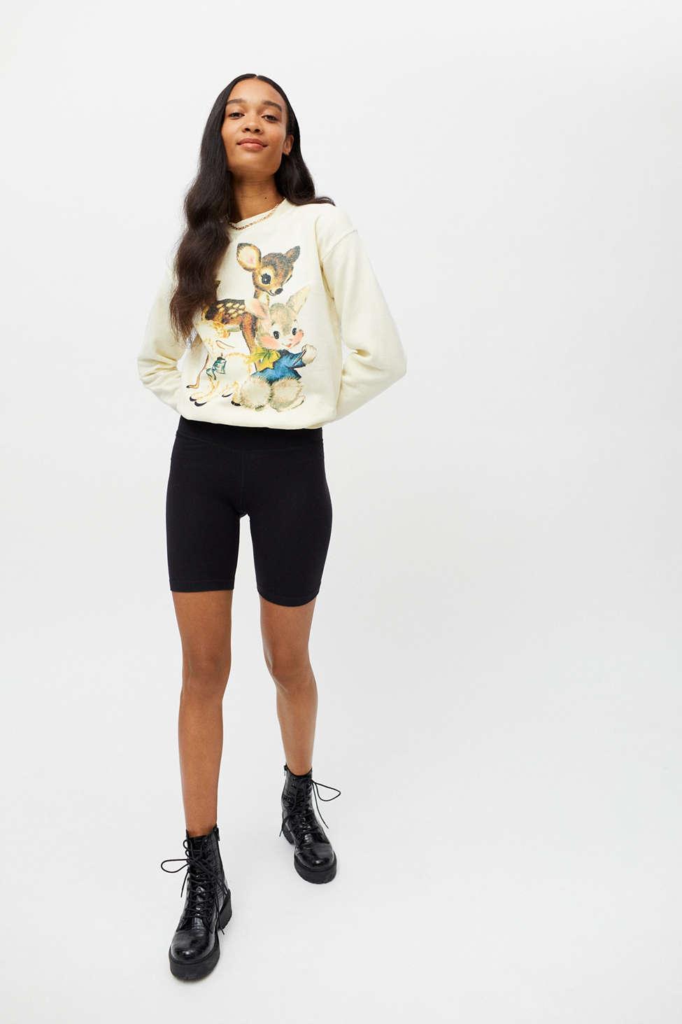 Urban Outfitters Storybook Animals Crew Neck Sweatshirt in White