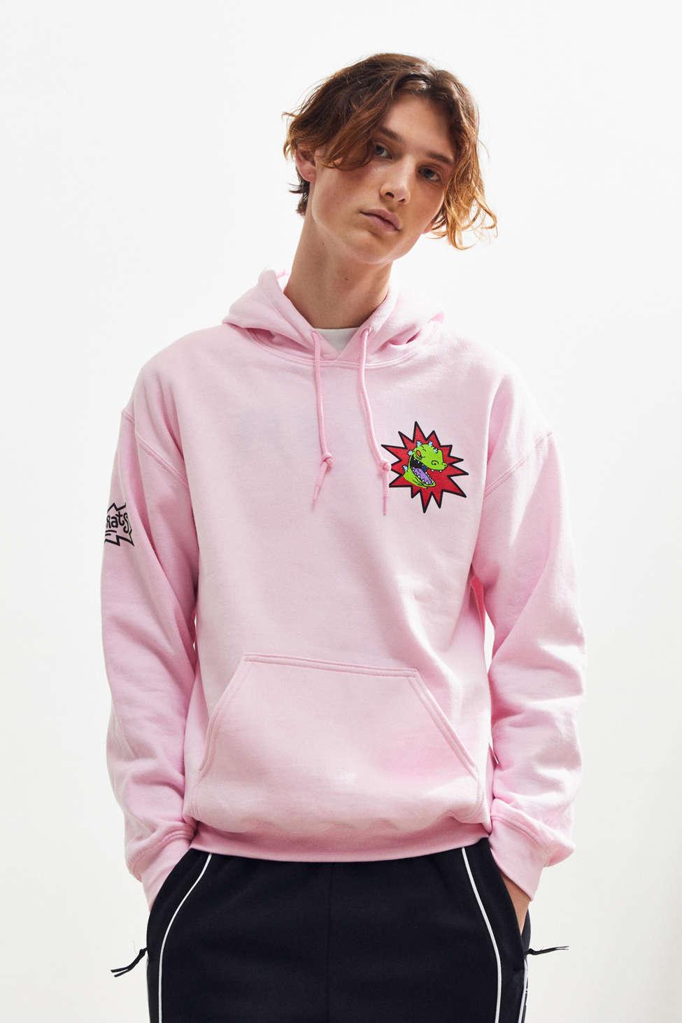 Urban Outfitters Reptar Pullover Hoodie Sweatshirt in Pink for Men | Lyst
