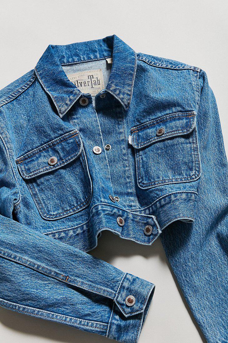 levi's cropped denim trucker jacket