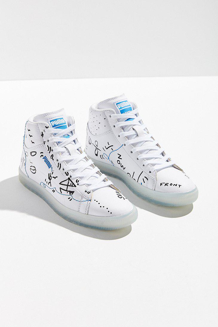 PUMA Puma X Shantell Martin Clyde Mid Top Sneaker in White | Lyst