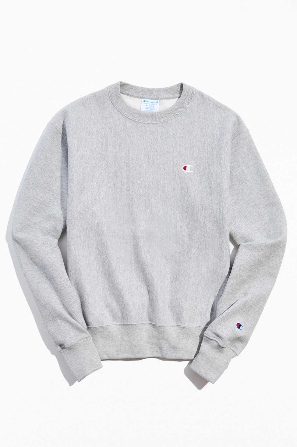 Champion Reverse Weave Fleece Crew Neck Sweatshirt in Grey (Gray) for ...