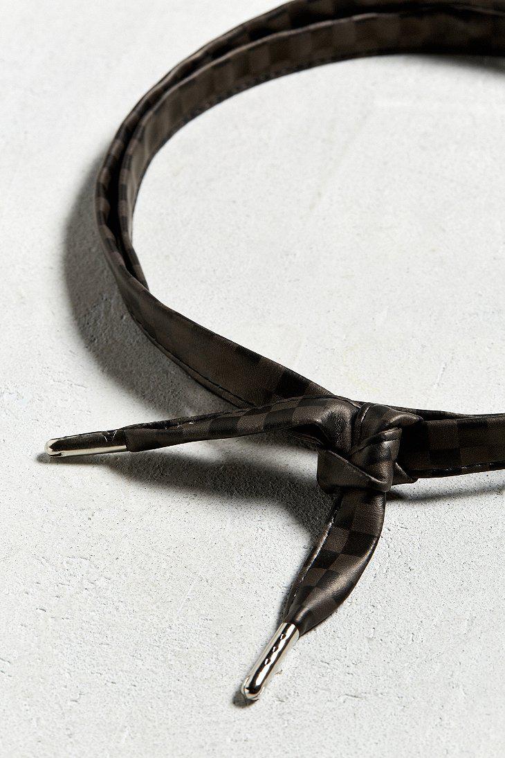 gucci black shoelace belt