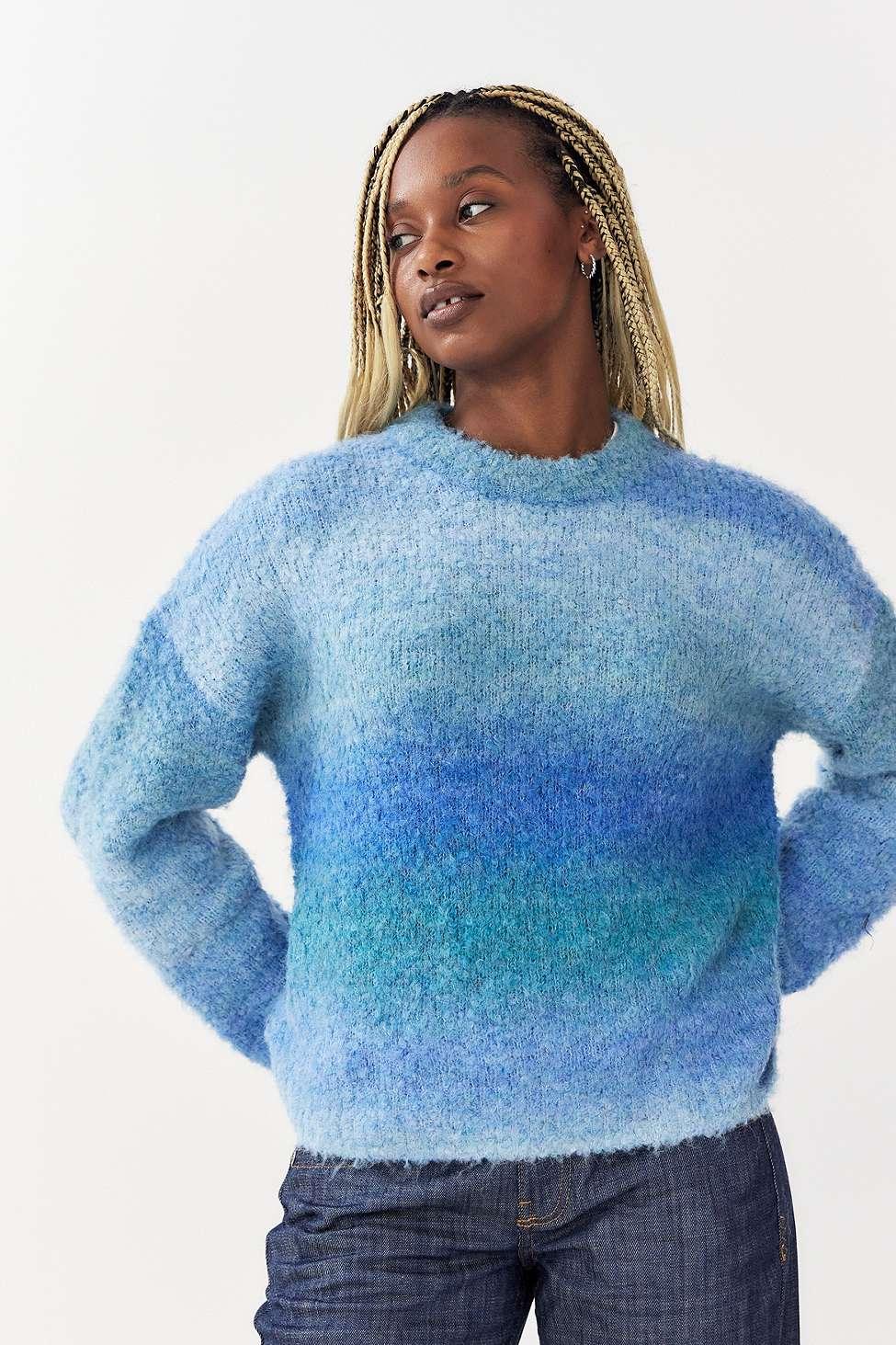 Blue Space Dye Sweater BDG Space-dye Boucle Knit Jumper In Blue