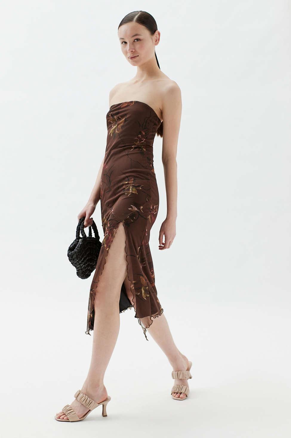 urban outfitters brown butterfly dress Butterfly Babe Midi Dress  Shop American Threads Online Boutique