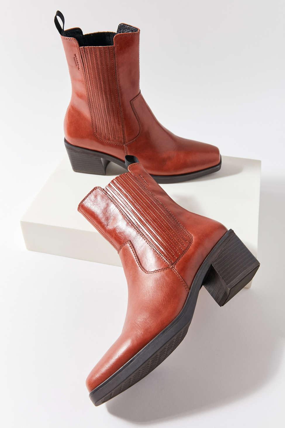 Vagabond Leather Simone Square Toe Boot - Lyst