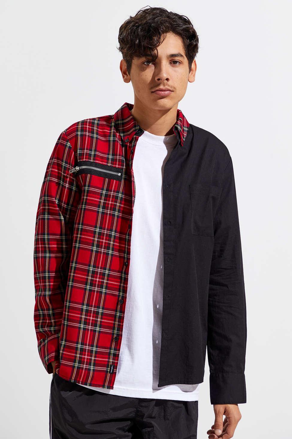 Tripp Nyc Split Button Down Shirt In Red For Men Lyst Tripp Nyc Split Button Down Shirt In Red For Men Lyst