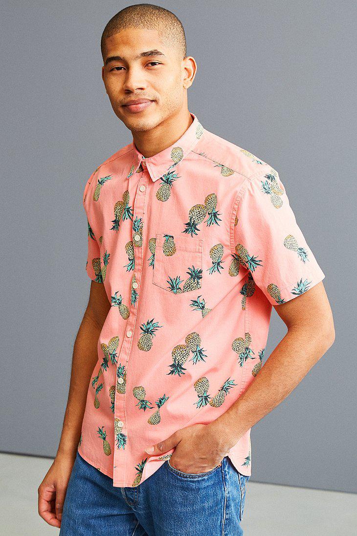 Urban Outfitters Pineapple Toss Short-sleeved Button-down Shirt in Pink for  Men | Lyst Canada