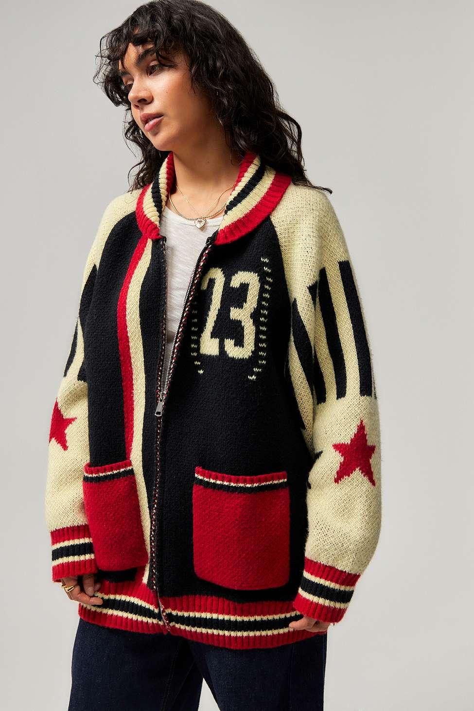 Jaded London Team 23 Motocross Knitted Zip-through Jacket M/l At