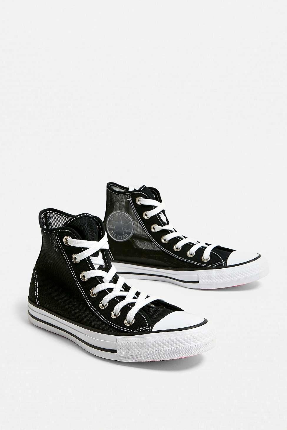 black mesh converse