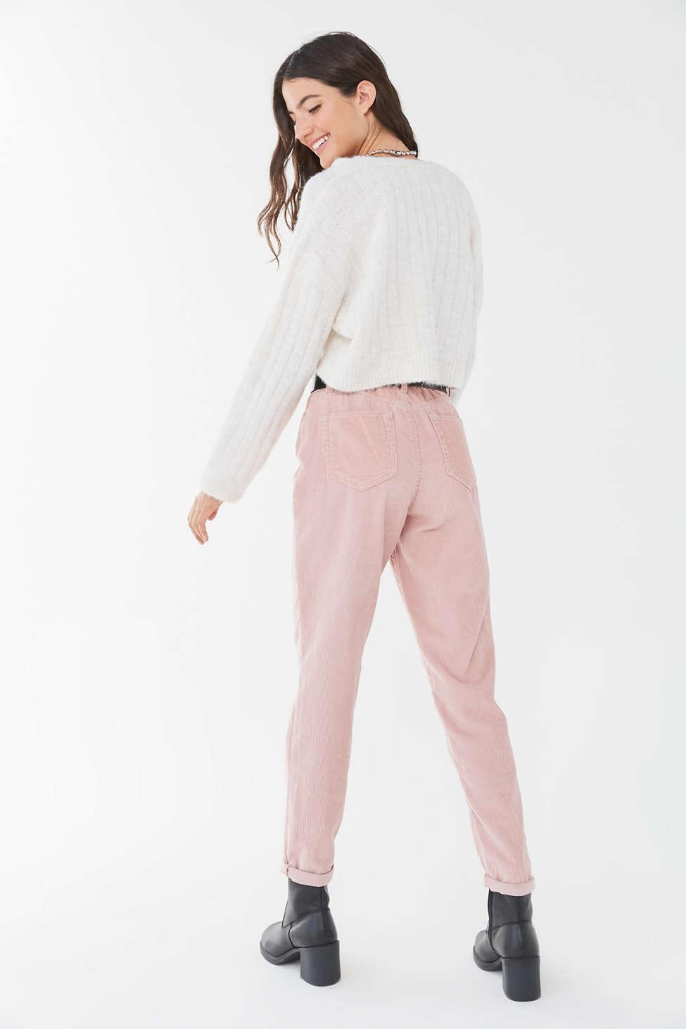 bdg pink corduroy mom jeans