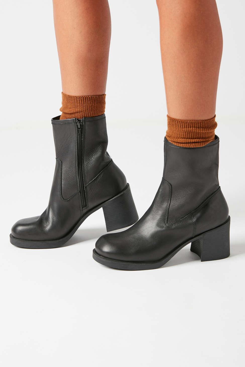 chunky mid calf boots