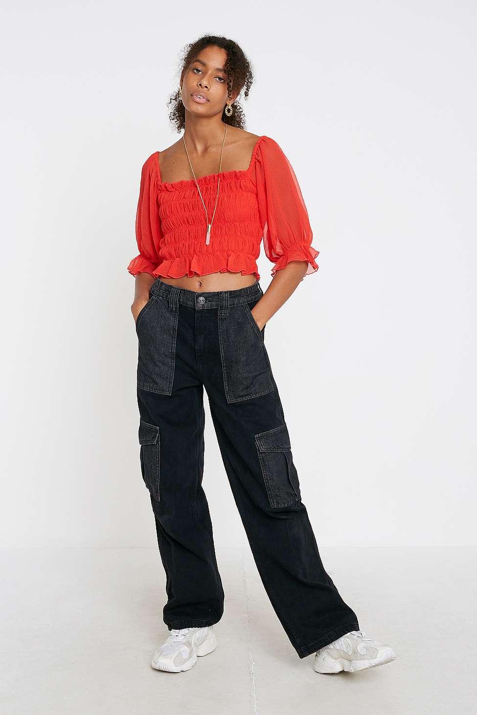 BDG Denim Patchwork Grey Skate Jeans in 