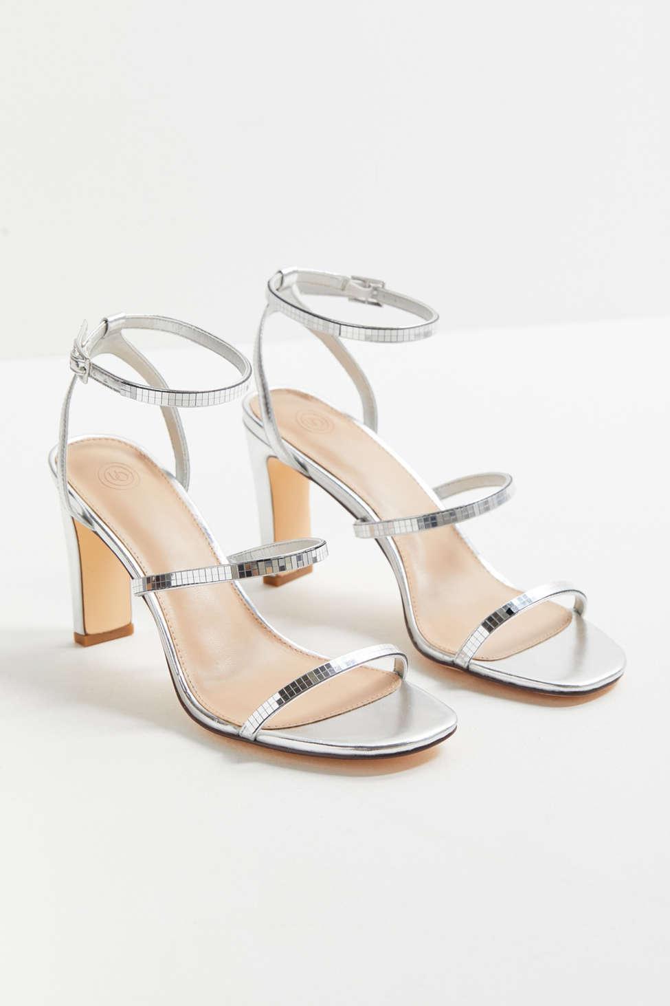 silver thin heels