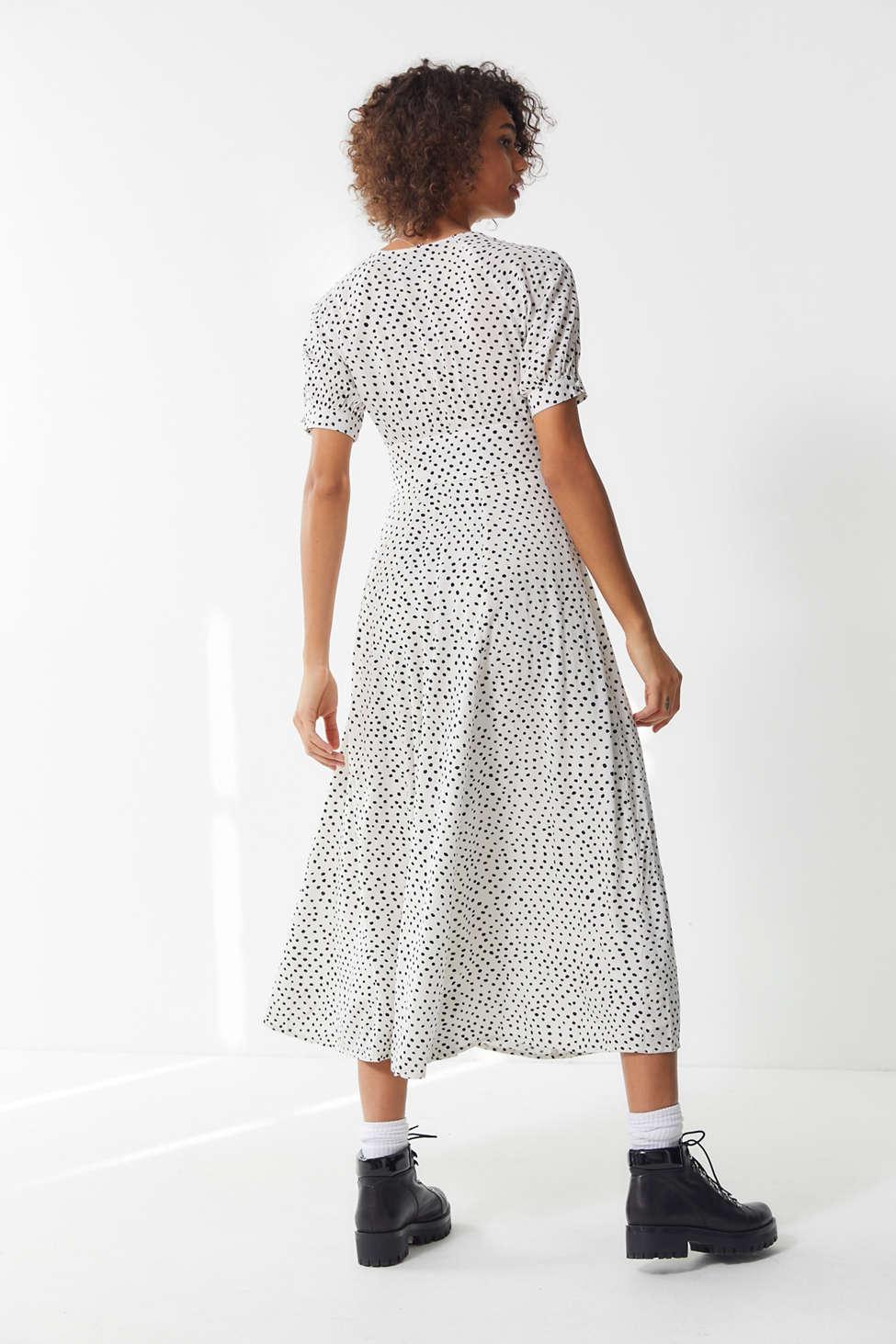 urban outfitters polka dot midi dress