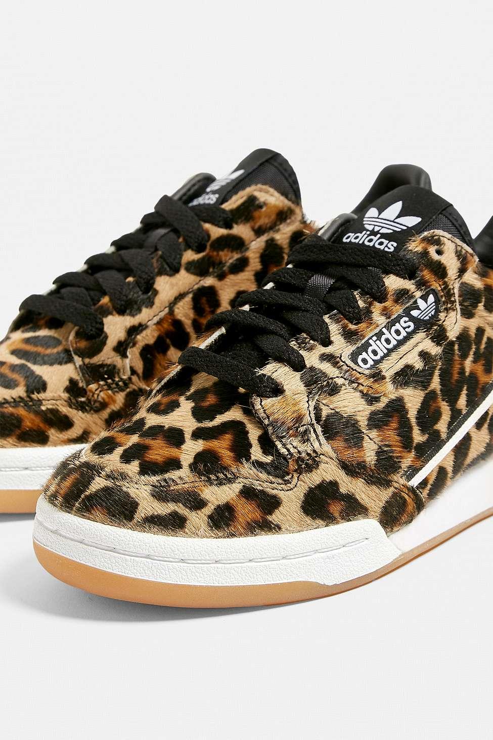 adidas originals continental leopard print trainers