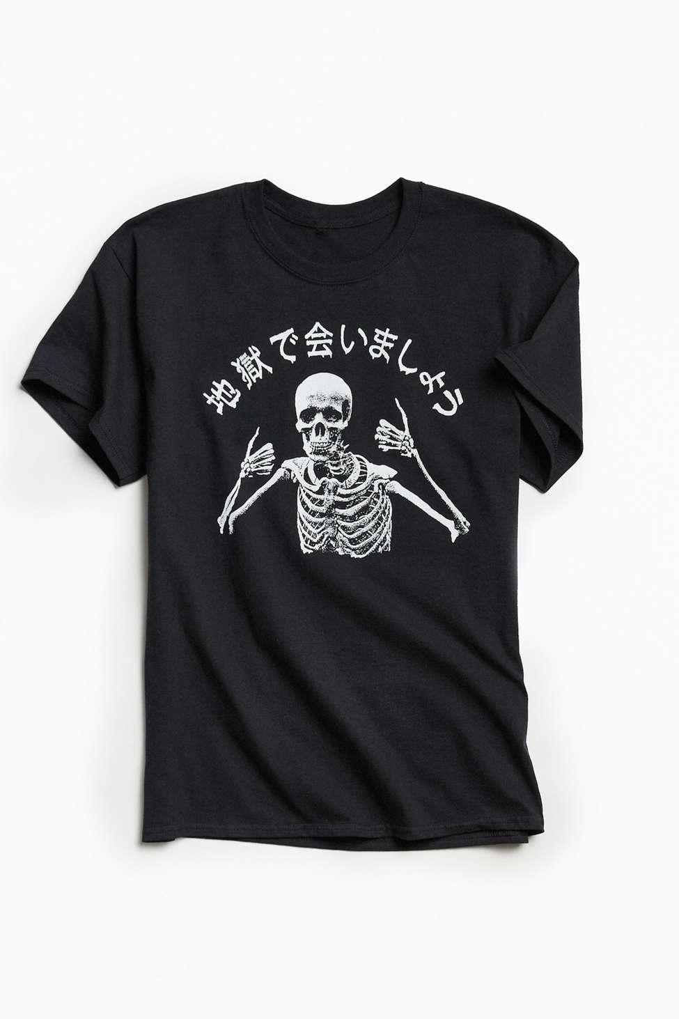 Urban Outfitters Cotton See You In Hell Skeleton Tee In Black For Men Lyst