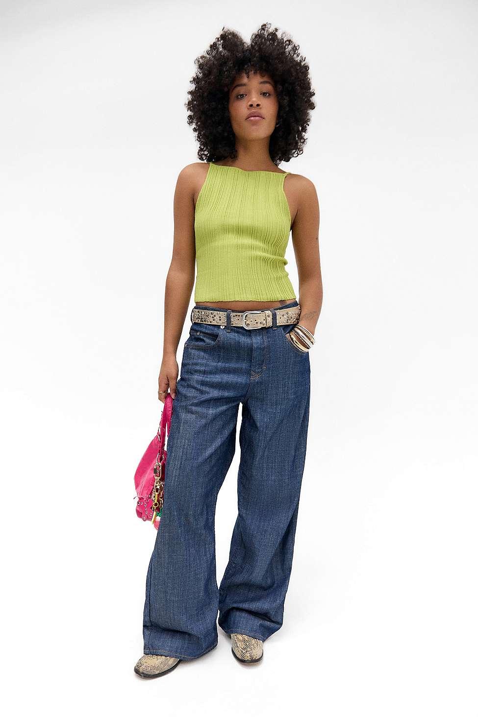 Urban Outfitters Uo Textured Knit Vest Jacket L At in Green Lyst UK