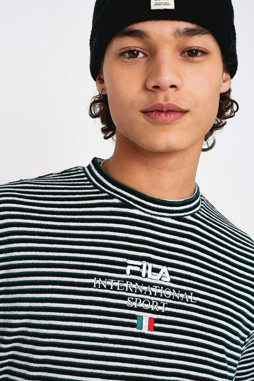 Fila And Green Striped Towelling T-shirt for - Lyst