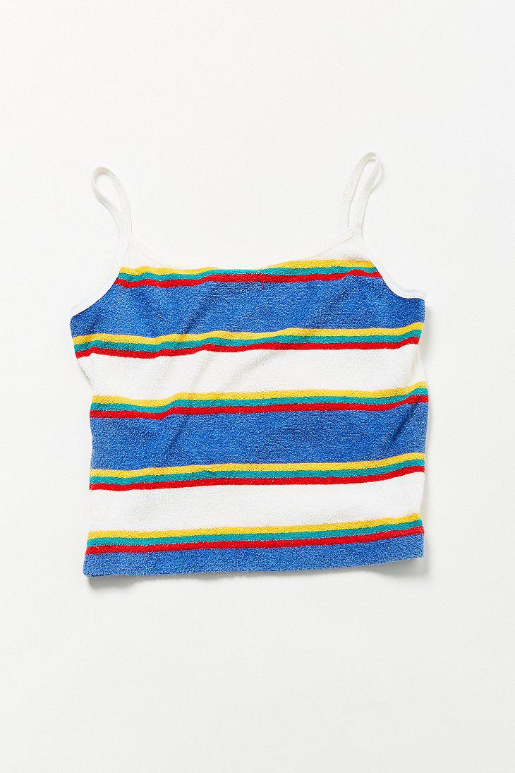 Urban Outfitters Cotton Vintage 70s Multicolored Terrycloth Tank