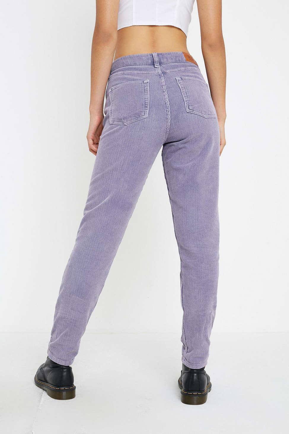 BDG Lilac Acid Wash Corduroy Mom Jeans in Purple | Lyst