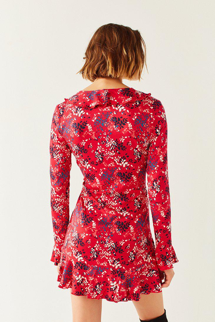 urban outfitters red wrap dress