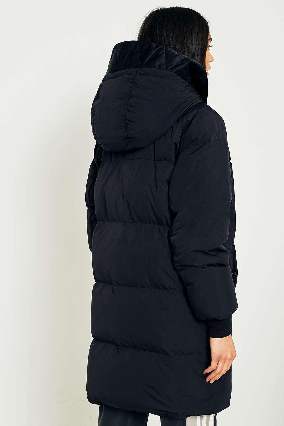 adidas originals black long puffer jacket