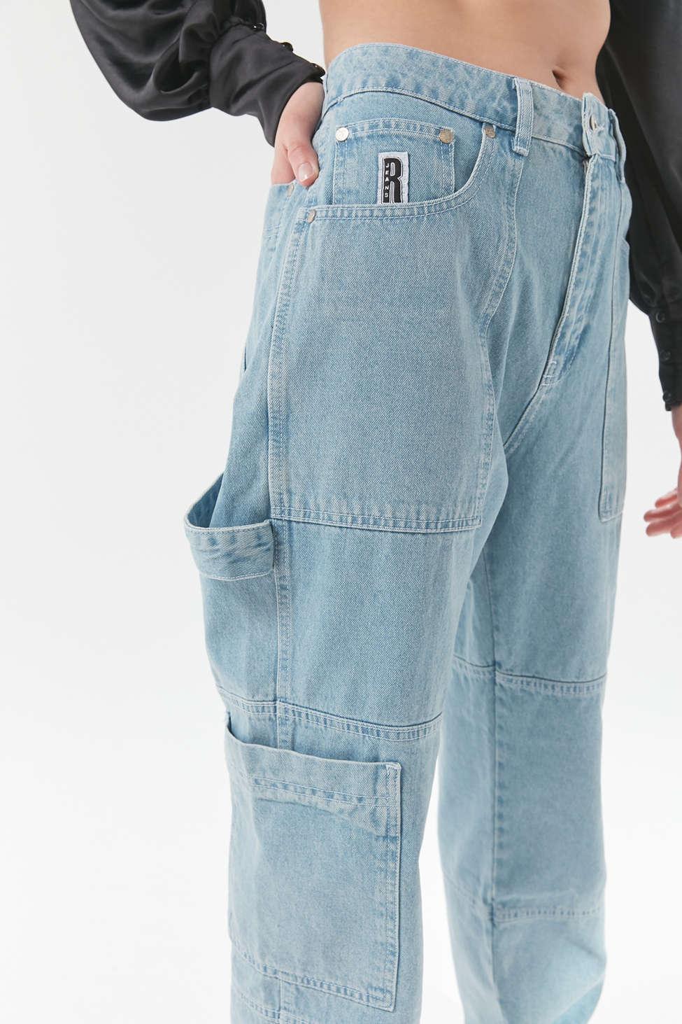 The Ragged Priest Denim High-waisted Cargo Jean in Blue - Lyst