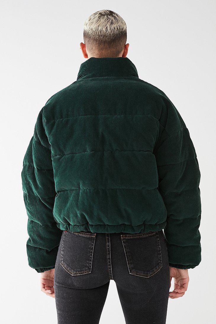 Urban Outfitters Uo Corduroy Puffer Jacket in Green | Lyst