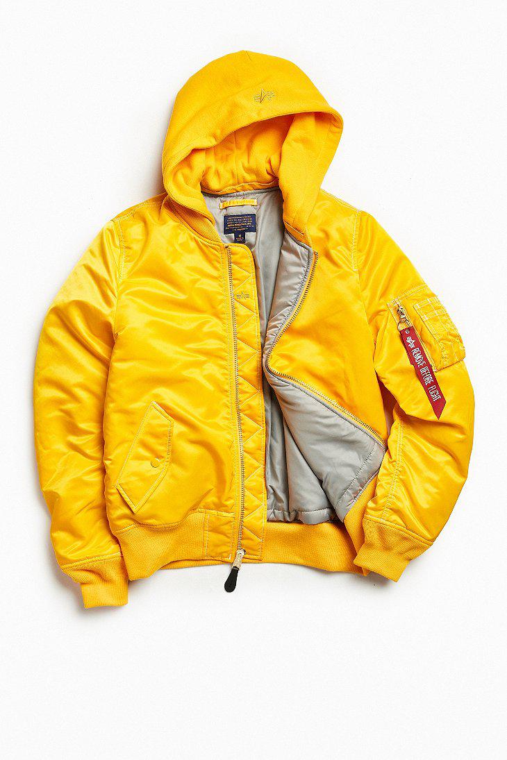 Alpha Industries Alpha Industries Hooded Ma1 Bomber Jacket in Yellow