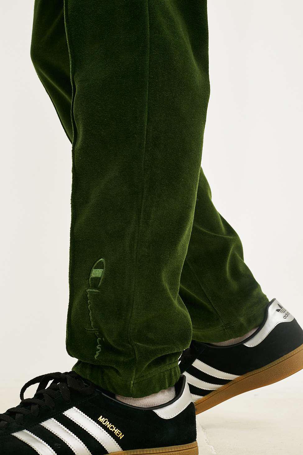 champion green velour track top