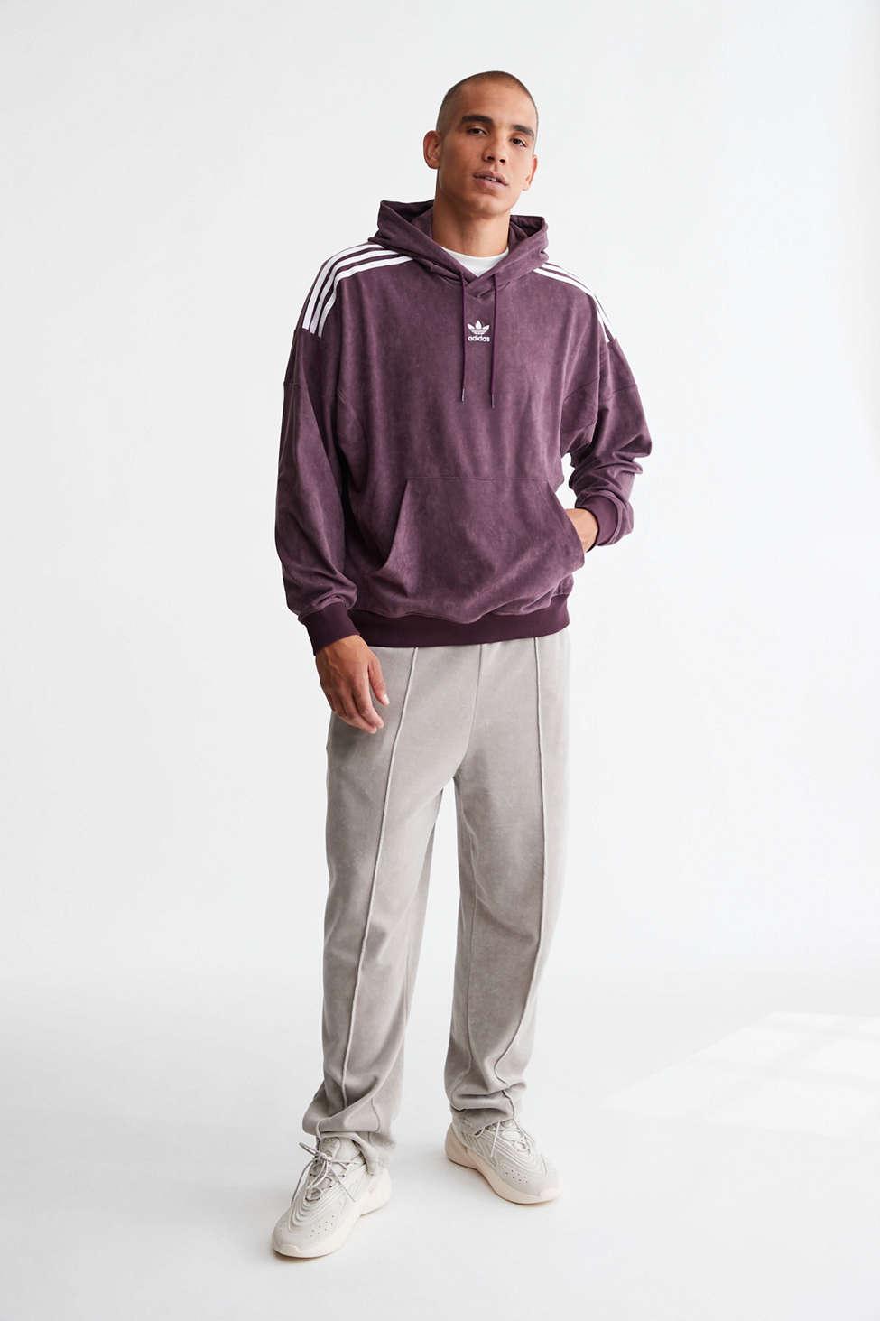adidas Plush Hoodie Sweatshirt in Purple for Men | Lyst