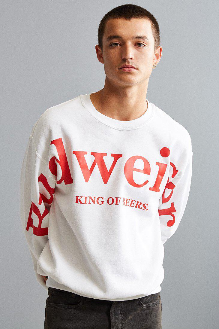 Urban Outfitters Budweiser Crew Neck Sweatshirt in White for Men | Lyst