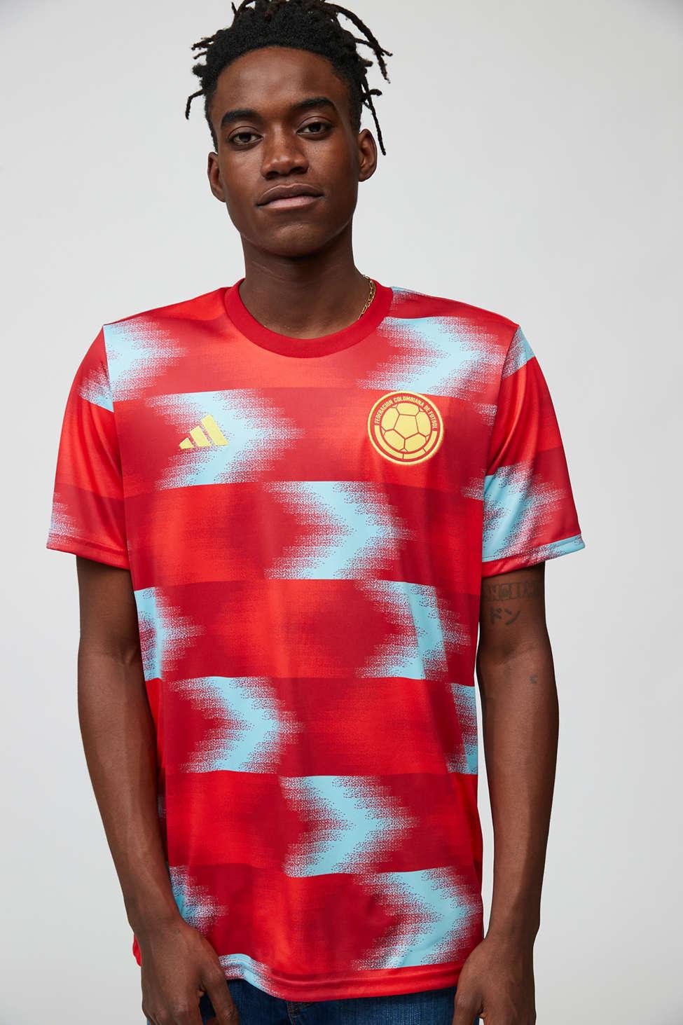 adidas Colombia Pre-match Jersey Tee in Red for Men | Lyst
