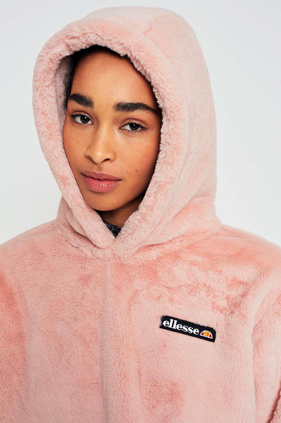 ellesse faux fur hoodie