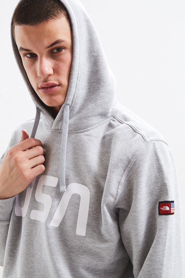 The North Face Fleece The North Face Usa Hoodie Sweatshirt In Light Grey Gray For Men Lyst
