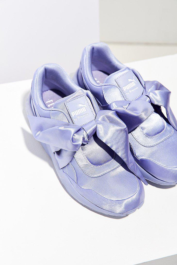 PUMA Satin Fenty By Rihanna Bow Sneaker in Lilac (Blue) - Lyst