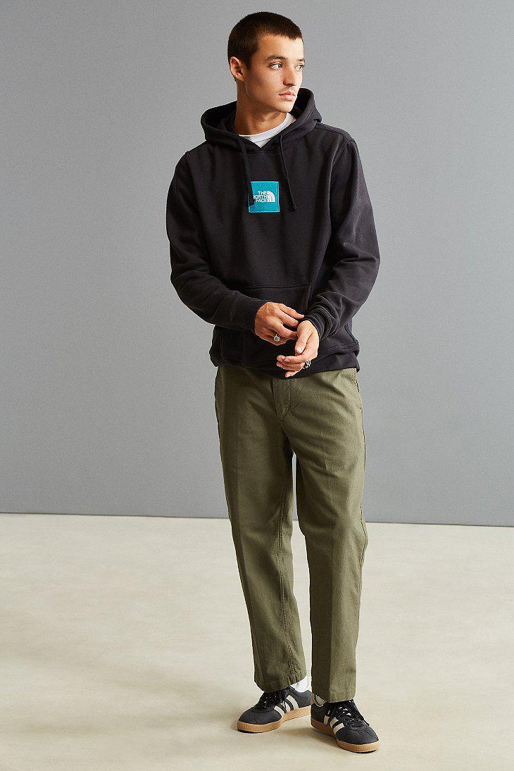 the north face embroidered box logo hoodie