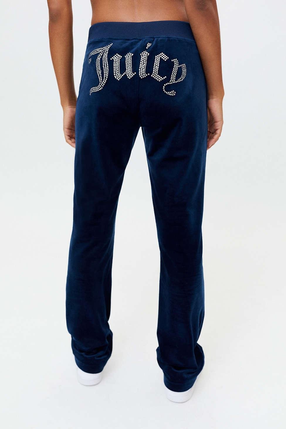 Juicy Couture Velour Track Pant in Blue
