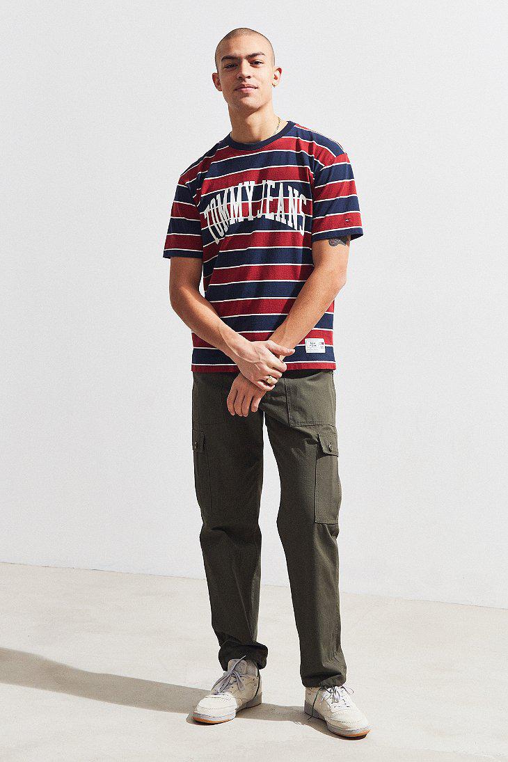 tommy jeans collegiate stripe tee