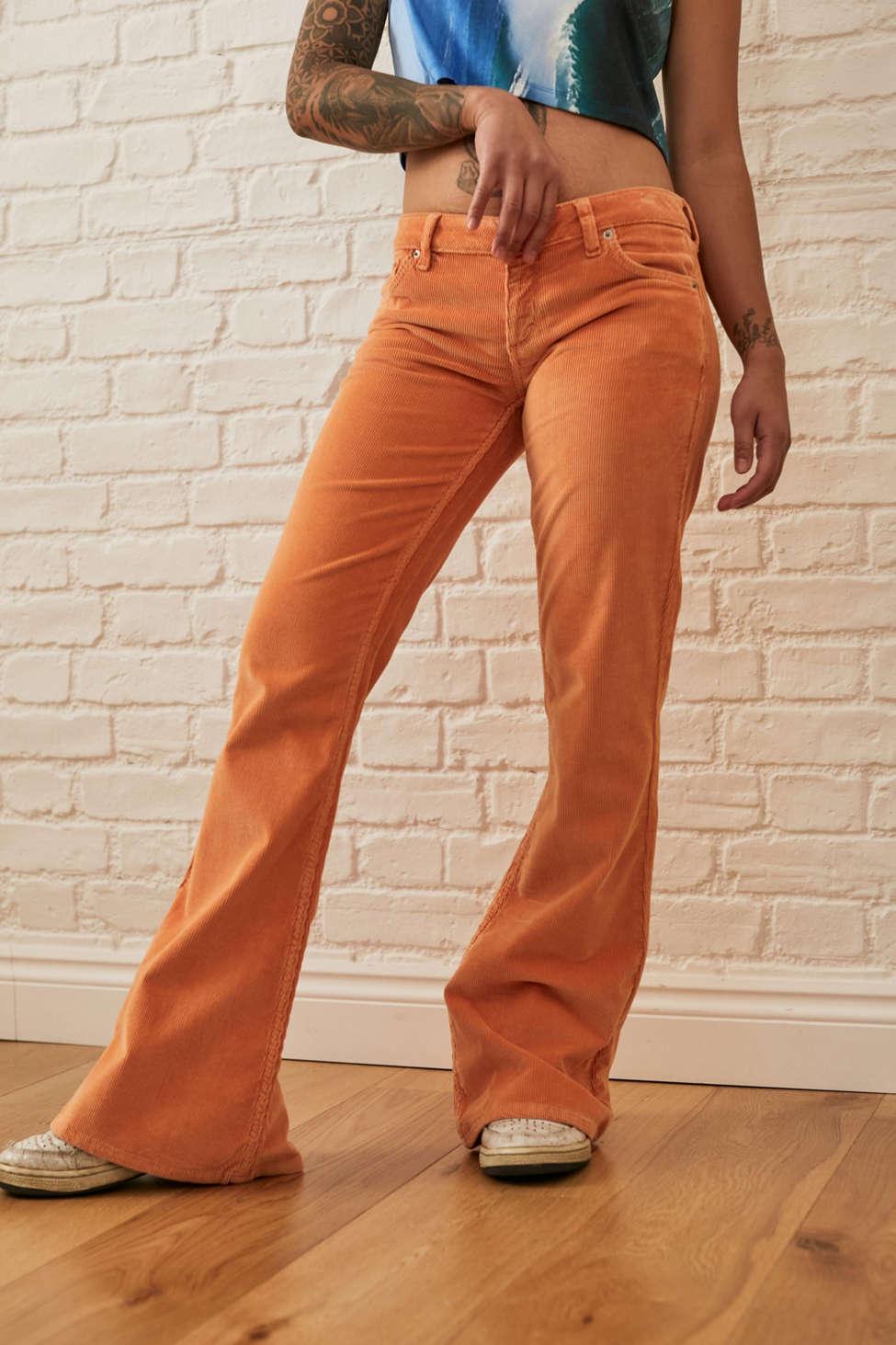 BDG Tangerine Corduroy Y2k Low-rise Flare Pant in Orange | Lyst
