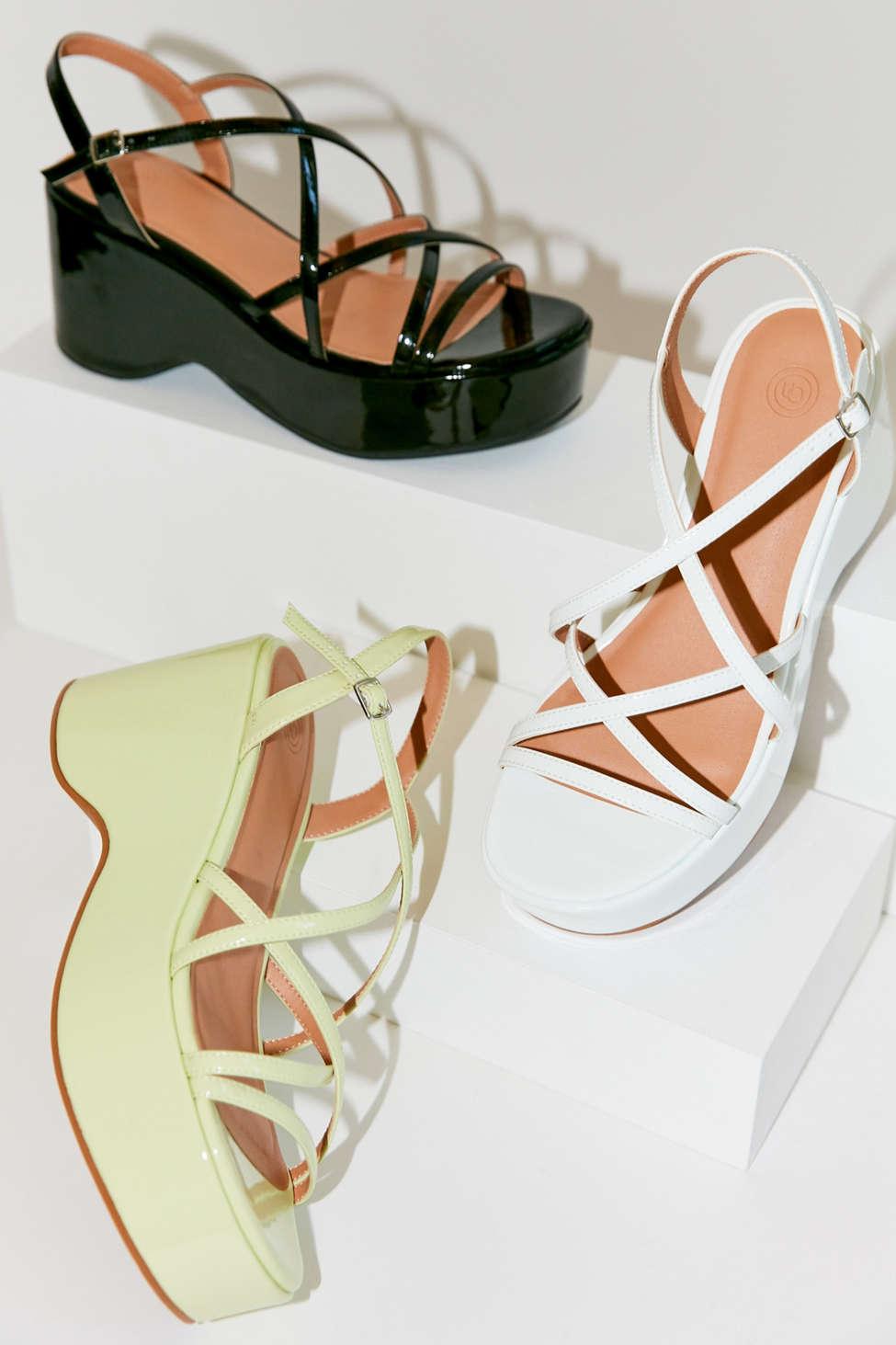 strappy platform sandals with buckle