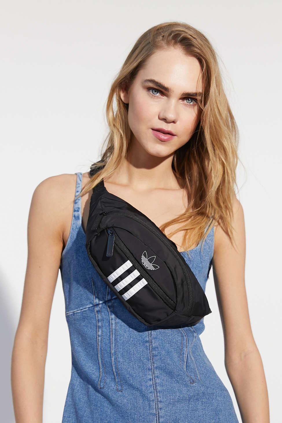 adidas Originals Synthetic National 3-stripes Waistpack in Black/White  (Black) - Lyst