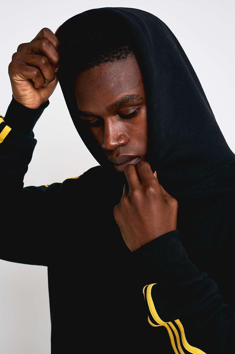 adidas basketball flock trefoil black hoodie