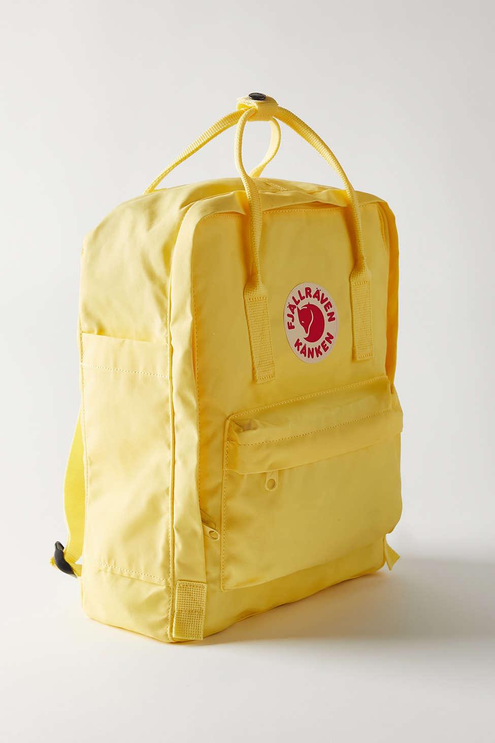light yellow backpack