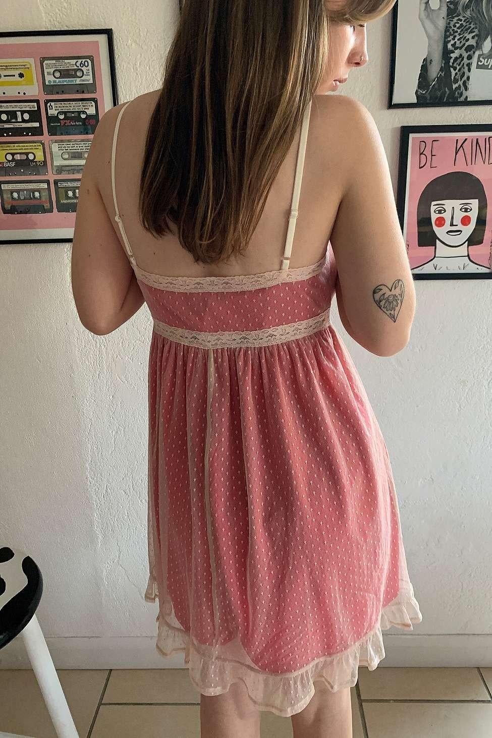 Urban Outfitters Uo Pink Mesh Babydoll Mini Dress | Lyst UK