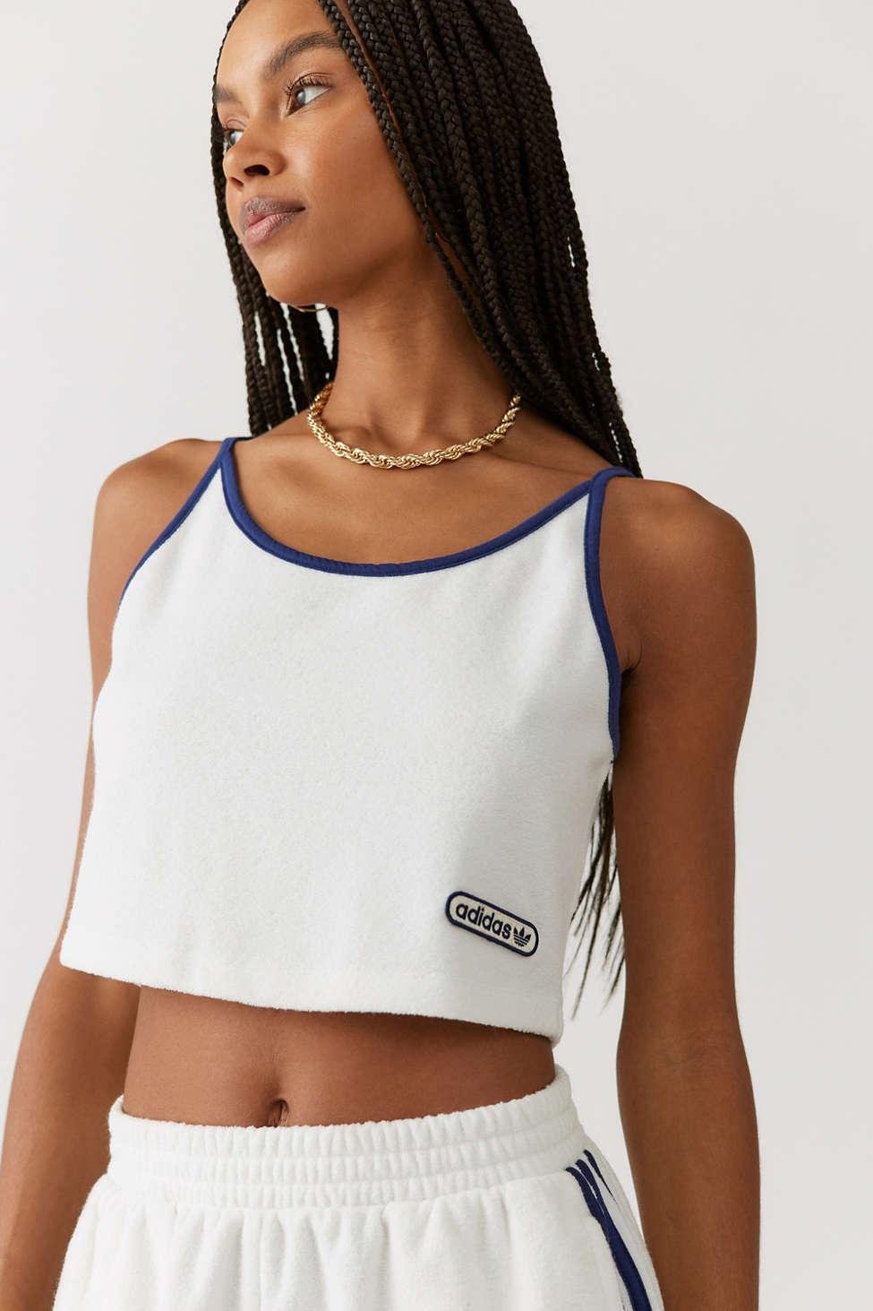 adidas Terrycloth Toweling Tank Top in White | Lyst