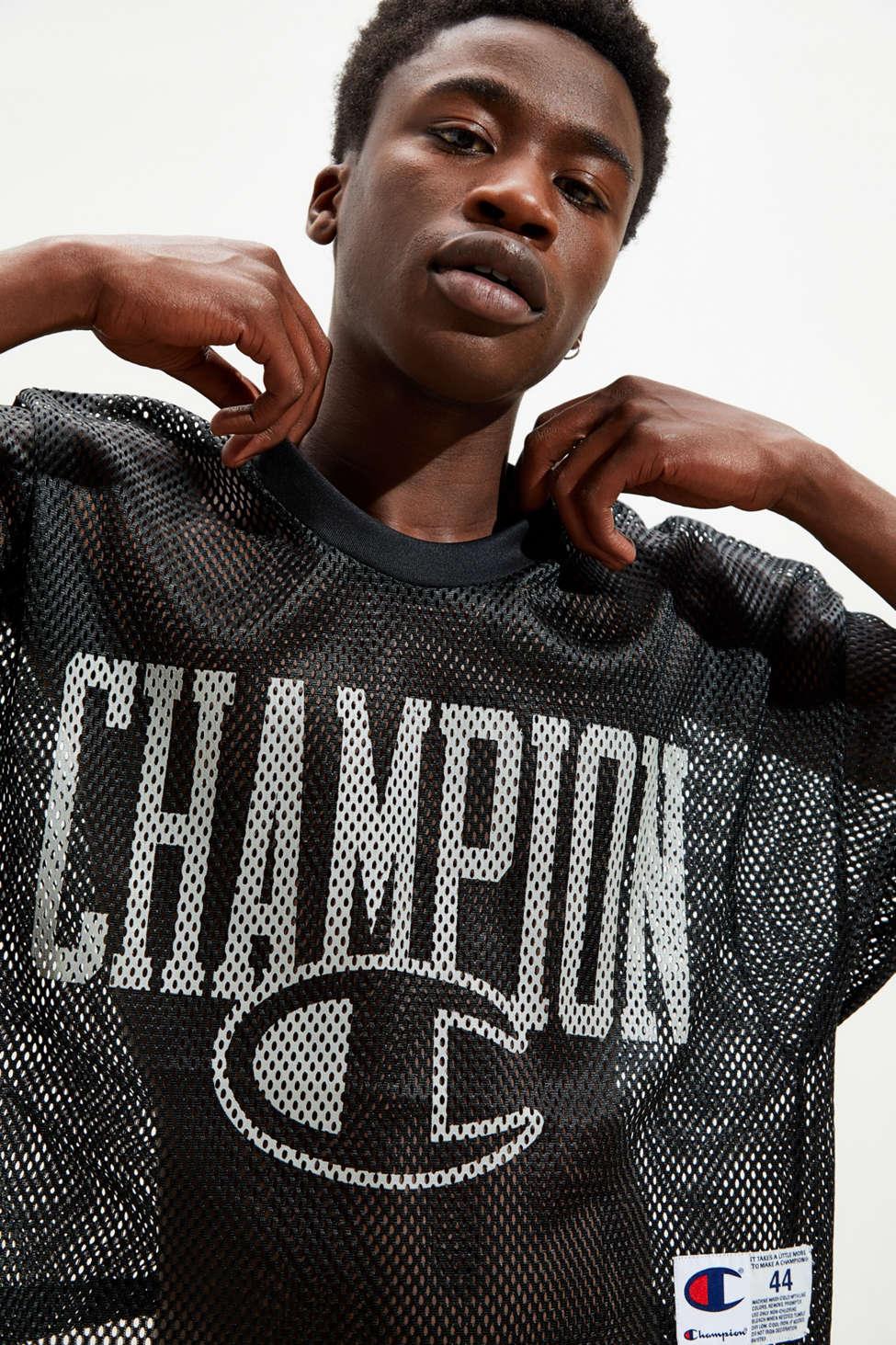 Champion Champion Mesh Football Jersey in Black for Men | Lyst