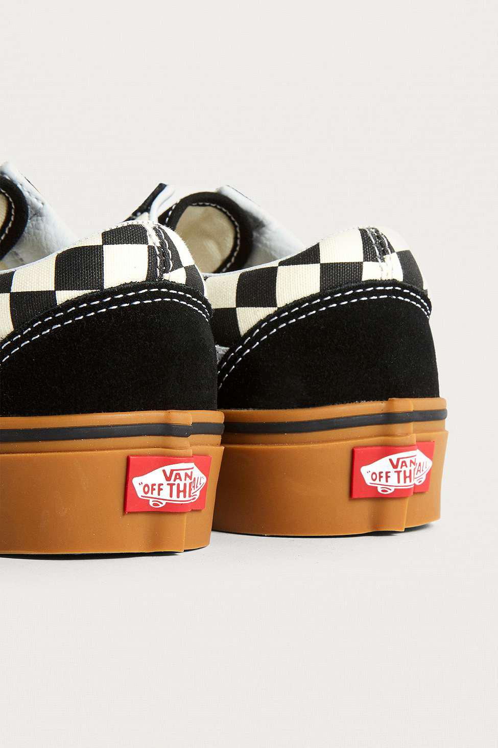 vans old skool checkerboard gum sole