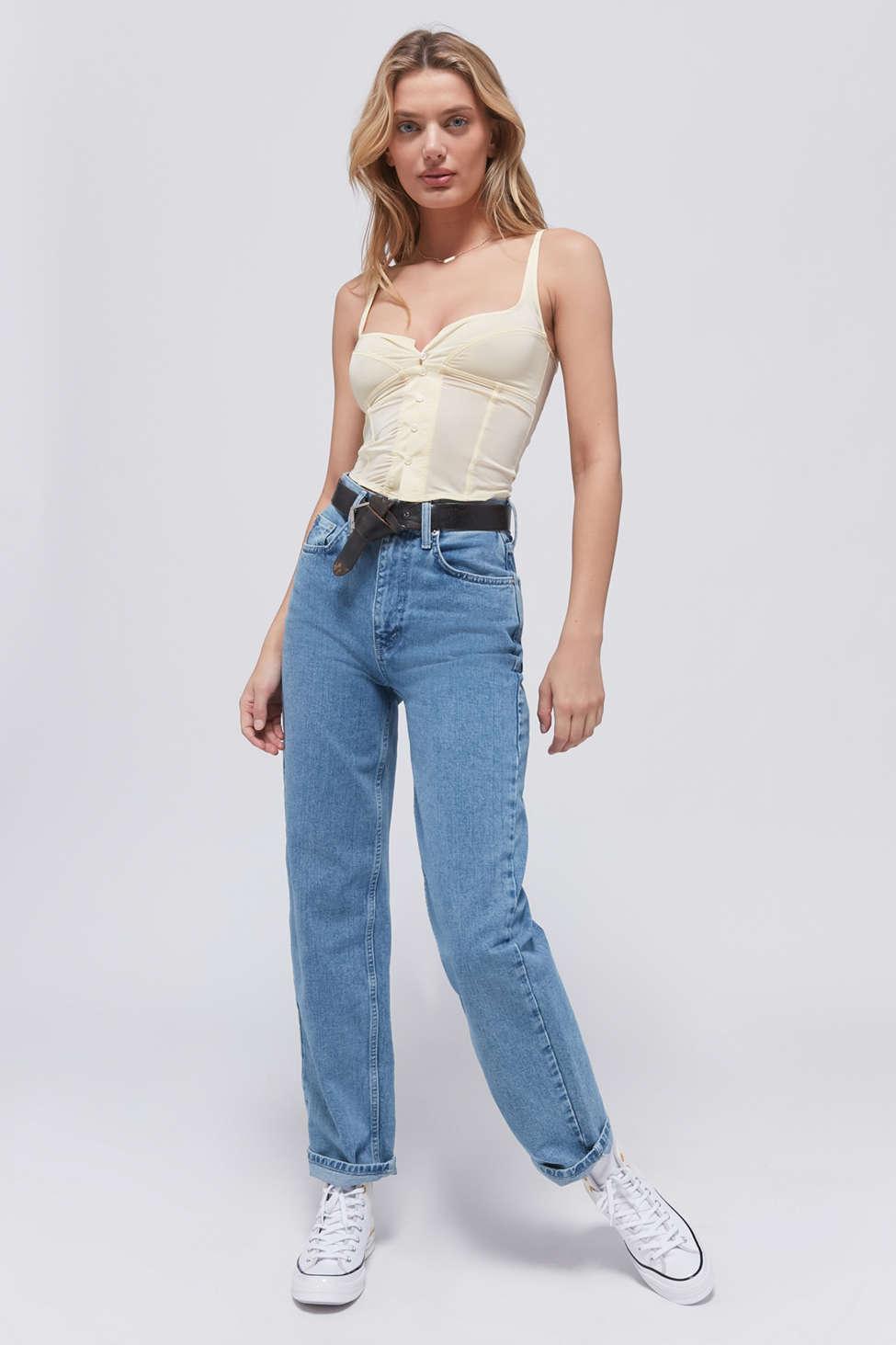 Front button bare-top bustier レディース Out From Under Seamed Button-front Bustier Top | Lyst