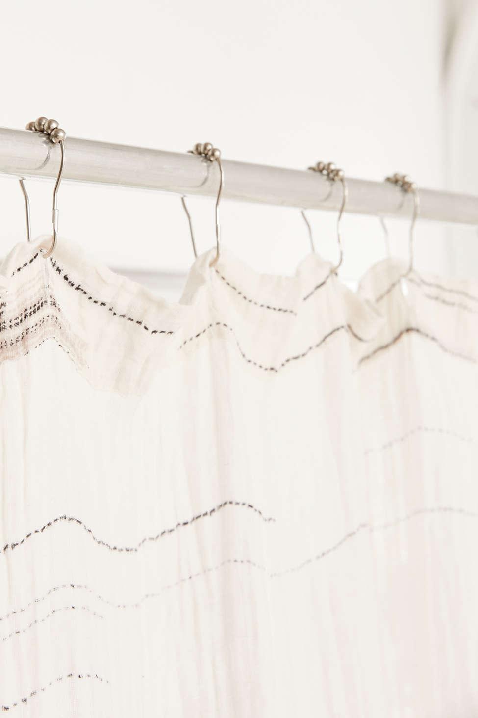 Cotton Inga Gauze Shower Curtain, Gauze Shower Curtain